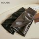 Coffee asymmetric PU leather skirt short skirt for women 2025 spring new design skirt slit slim hip skirt
