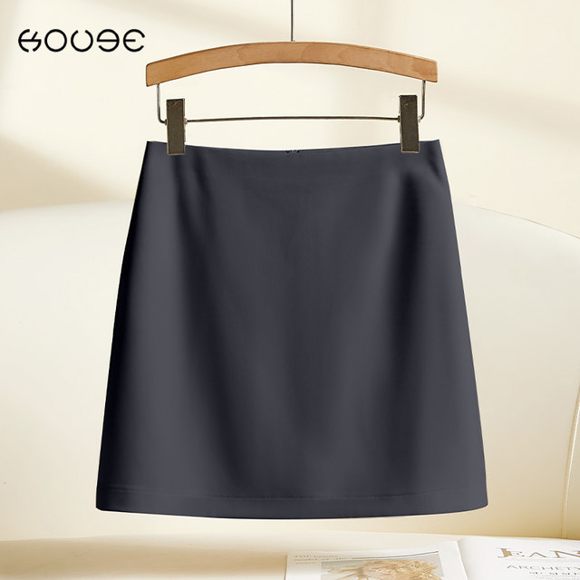 Off-white hip skirt spring and summer suit short skirt for women 2025 new small person high waist slim A-line skirt