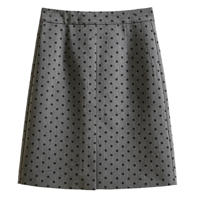 Gray skirt for women 2025 new summer tall slit polka dot short skirt high waist A-line skirt hip-covered mid-skirt