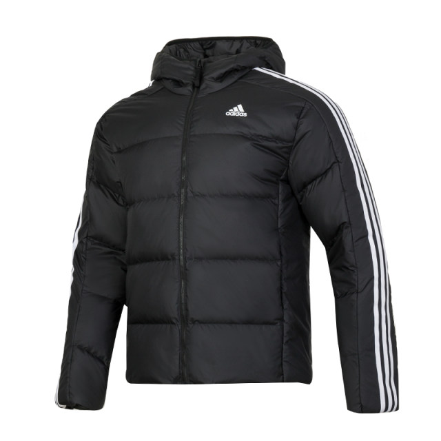 
Adidas down jacket women's summer new couple sportswear men's black thickened hooded duck down jacket