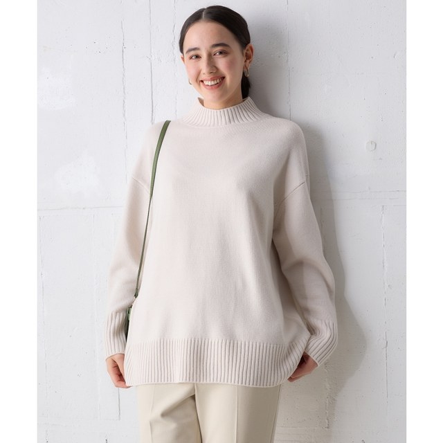 UNFILO simple temperament high-neck long loose knitted sweater for women Japanese light luxury autumn and winter