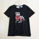 Siqi Women's Clothing 252/13 Cotton offset printing cartoon pattern round neck slim casual short-sleeved T-shirt top
