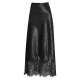 
Satin skirt for women summer 2025 new lace spliced ​​high waist temperament hip-packing A-line long skirt acetate fish tail skirt