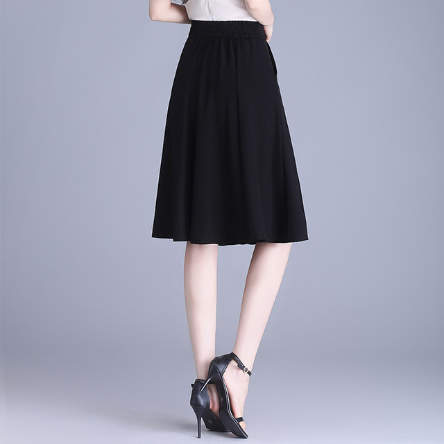 High waist drooping A-line skirt for women in spring and summer midskirt 2025 new versatile slim and small skirt
