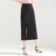 Retro Chinese style slit suit skirt for women 2025 summer thin high-waisted temperament slim straight hip long skirt