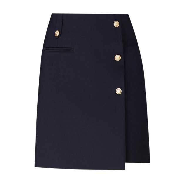 Women's 2025 Spring New High Waist Slim Black Asymmetrical A-line Skirt Short Skirt Fashion Hip Skirt
