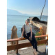 YANGLE_Front Shoulder Short Sleeve T-shirt for Women 2025 New Summer Minimalist Ins Style Slim Embroidered Top