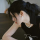 <Romanticism>Shi Jia pearl earrings ins blogger fever same retro Hong Kong style strong light and sweet