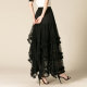 Temperament lace mesh skirt for women 2025 summer new high-waisted slim sweet and fluffy cake A-line long skirt