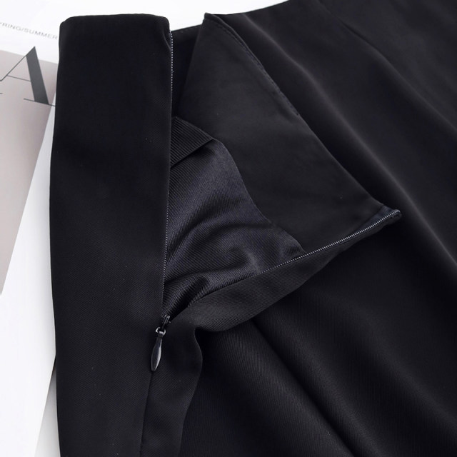 
2025 spring and summer new cool silk fishtail long skirt for women with high waist slim hip-covered skirt mid-length splicing one-step skirt