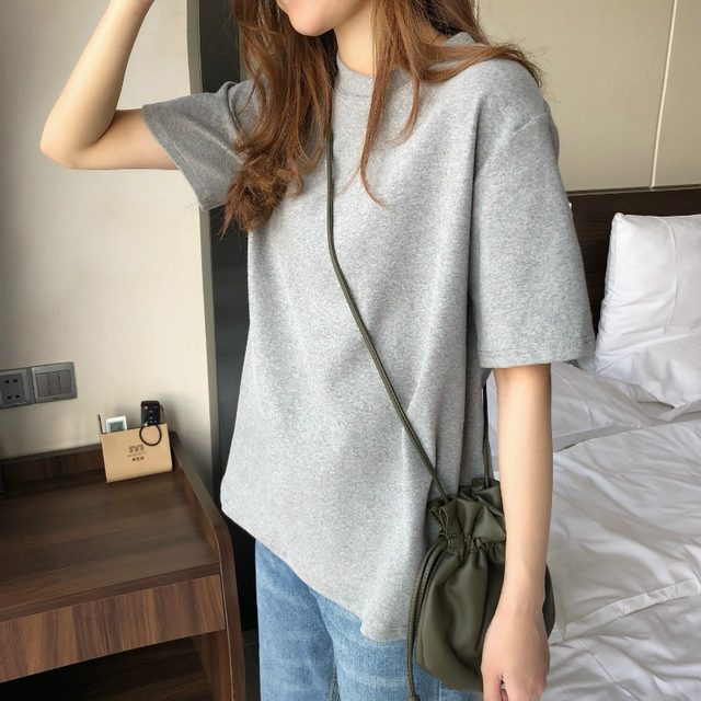 White short-sleeved T-shirt for women in summer 2025 new Korean version ...