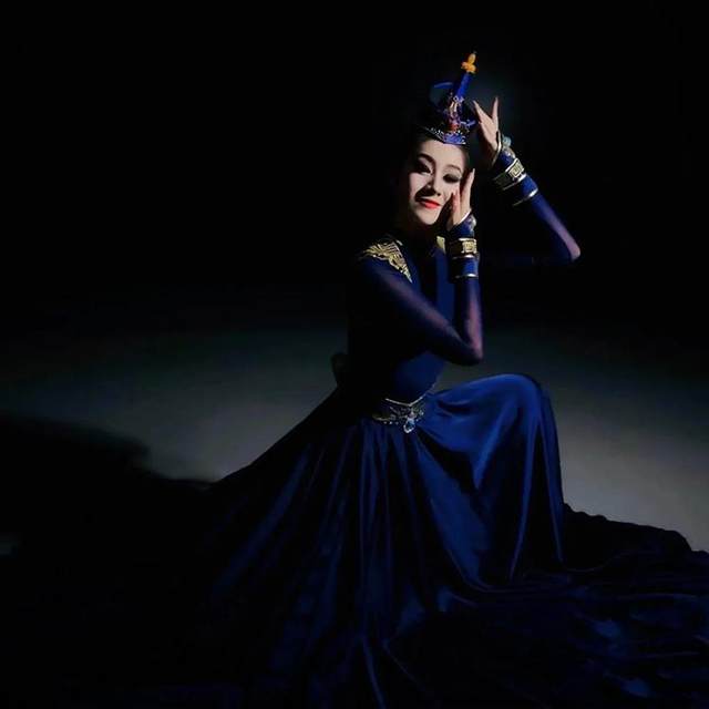 Mongolian dance costume big hem skirt national style art exam exercise skirt Mongolian dance skirt long skirt female adult