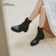
Jiang Yan's same 73hours women's shoes movie scene 25 winter new style washed leather Chelsea short boots slim boots