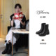 
Jiang Yan's same 73hours women's shoes movie scene 25 winter new style washed leather Chelsea short boots slim boots