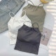 American halter neck halter vest for women in summer wear with chest pad beautiful back and inner black hot girl short top