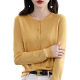 2024 spring and summer new style of Quzhu round neck solid color knitted cardigan for women's thin style loose knitted top