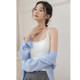 Modal beautiful back traceless small suspender vest for women ice ribbon chest pad short inner bottom strap strap underwear top
