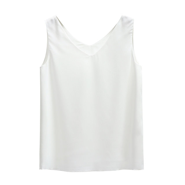 Double -layer chiffon suspender vest female 2025 spring and summer V -neck loose outside wearing white bottoming shirt sleeveless top
