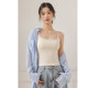 Modal beautiful back traceless small suspender vest for women ice ribbon chest pad short inner bottom strap strap underwear top
