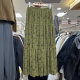 Brushed lace splicing thickened velvet skirt for women 2024 autumn and winter new style a-line long skirt retro large hem skirt