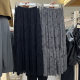 Brushed lace splicing thickened velvet skirt for women 2024 autumn and winter new style a-line long skirt retro large hem skirt