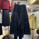 Heavy Gong Wooden Ear Switching Large Symnomy Skirt Putch Cake Skirts Autumn and Winter high -waist A -line skirt Fairy Skirt