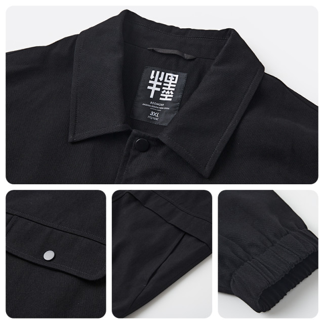 Half ink large size men's lapel jacket men's spring new style coaching work jacket loose fat man autumn top trendy