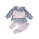 One-year-old baby spring costume 0-1 Zhou baby spring and autumn set 2 to 3 children three-piece floral three-piece set 4 May 6 princess