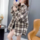 Thickened and furry plaid shirt for women in spring and autumn 2024 new cardigan jacket large size women's hot top