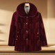 Middle-aged and elderly women's plus size thickened mink velvet coat fat grandma plus fat warm cotton jacket mom fur collar coat