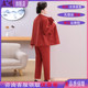 Large size thermal underwear set for middle-aged and elderly women plus velvet thickened pajamas fat mother grandma home clothes two-piece set