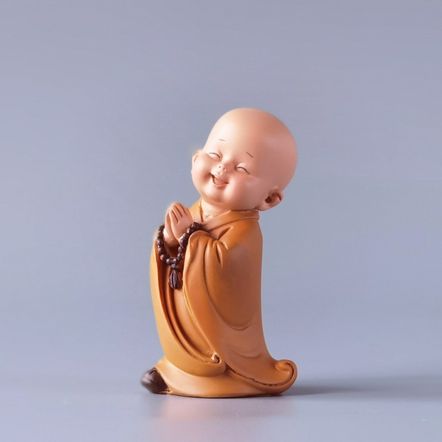 Buddhist zen little monk ornaments mini Huineng antique coffee table desk decorations a Zen interesting Japanese novice monk