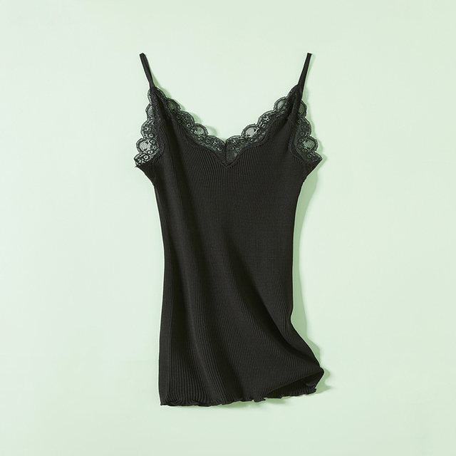 Export Japanese single women's lace bottoming silk high elastic thread slim camisole summer sexy