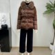 Middle-aged mother fox big fur collar down jacket women winter new middle-aged and elderly embroidered waist warm cotton jacket