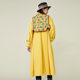 One city painting a spring retro yellow long windbreaker jacket loose comfortable casual long sleeve windbreaker jacket for women