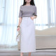 
2025 summer denim skirt straight skirt women's high waist slim A-line skirt commuting temperament pocket hip skirt