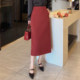 Suit straight skirt for women in spring and autumn 2025 new high-waisted slim A-line skirt versatile temperament pocket hip skirt