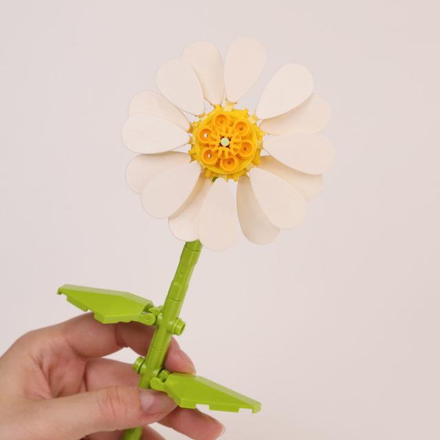 Bouquet of building blocks single immortal flowers roses sunflower DIY hand-made assembled toys to give girlfriend holiday gifts