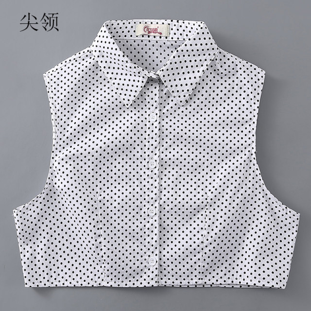 Large size fake collar for women polka dot shirt fake collar shirt collar multifunctional decorative collar autumn and winter sweater fake collar full cotton