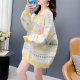 Japanese college style Polo neck sweet pullover sweater for women in autumn 2024 new loose mid-length casual top