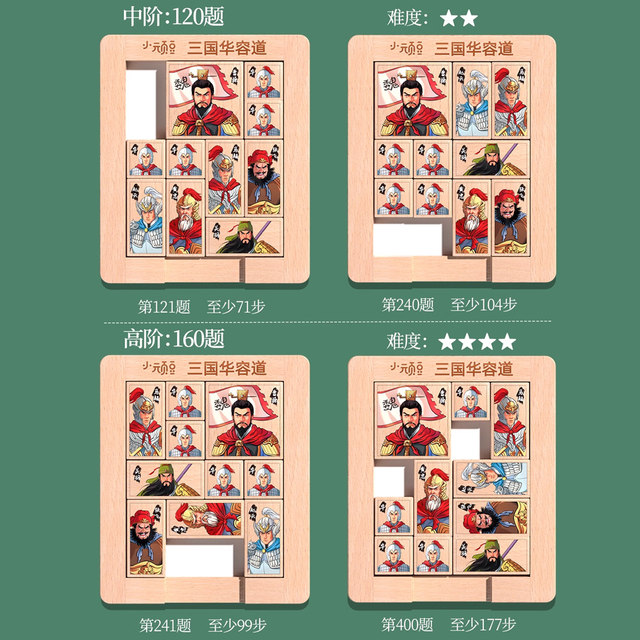 Three Kingdoms Huarong Road Sliding Puzzle Wooden Hualong Digital Competition Special Magnetic Version Romance Children's Educational Toy