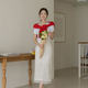 Fashion uprising Korea sweet 2025 spring and summer high luxury lace slit zipper skirt od25031208
