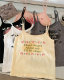 Pure desire, sweet girl letter printing strap vest with chest pad hot girl, wears short sleeveless tops
