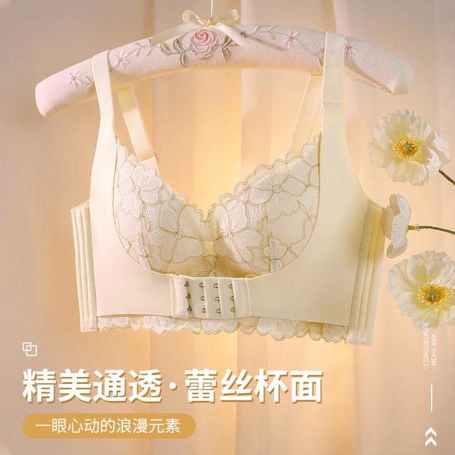 Front buttoned underwear for women with small breasts gathering and upper support adjustment type breast correction anti-sagging bra sexy ladies bra