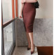 Summer new solid color skirt, mid-skirt, hip-covering professional mid-length skirt, high-waisted work skirt, OL style pencil skirt for women