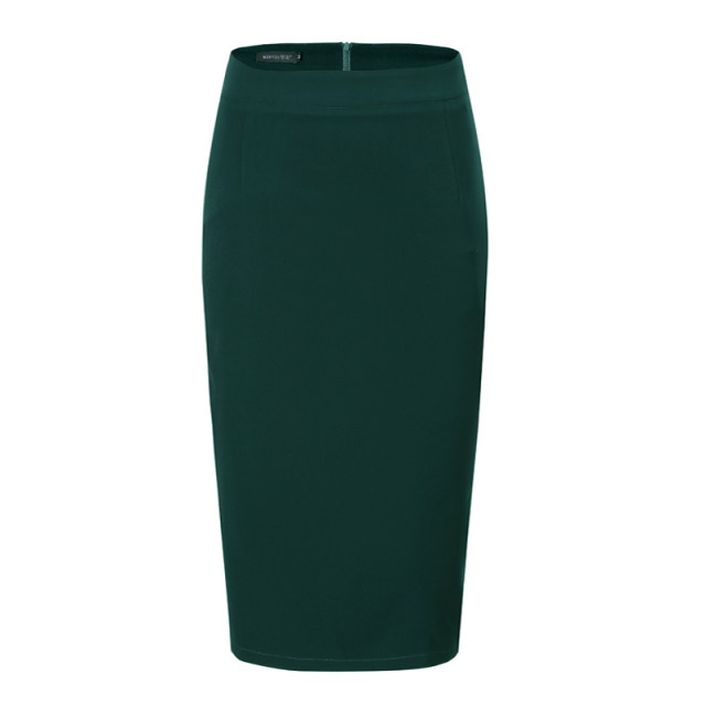 Summer new solid color skirt, mid-skirt, hip-covering professional mid-length skirt, high-waisted work skirt, OL style pencil skirt for women