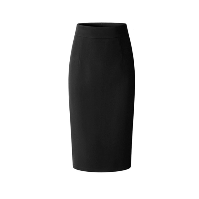 Summer new versatile skirt yellow bag hip high waist medium long skirt slim skirt solid color work in solid color skirt
