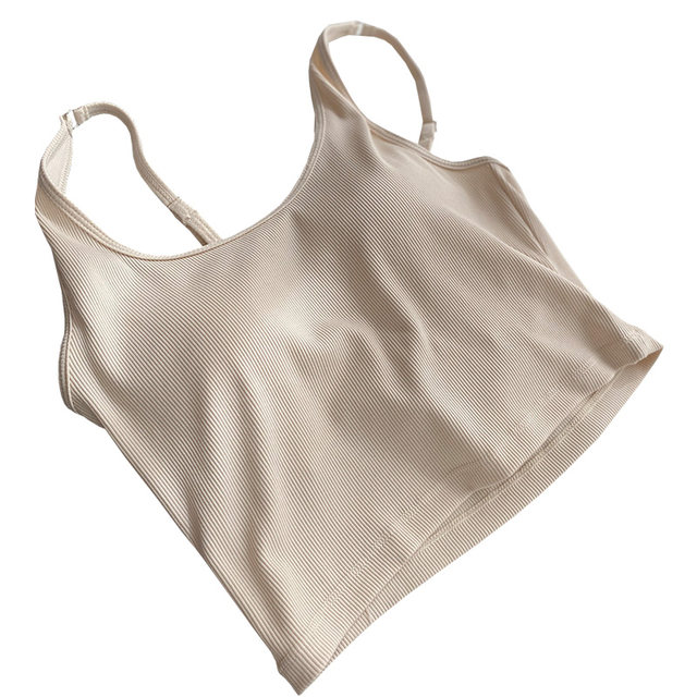 7512 dark thread modal cotton sling fixed cup beautiful back inner wear versatile cotton base thin strap adjustable