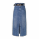 
Ainos Essi's new summer pure cotton simple slit straight retro denim skirt for women 30713510