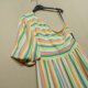Foreign trade Original Women's Fashion Summer New Seven Color Striped Waist Limited Short -Shop Short -sleeved Long Skirt Women's Dress